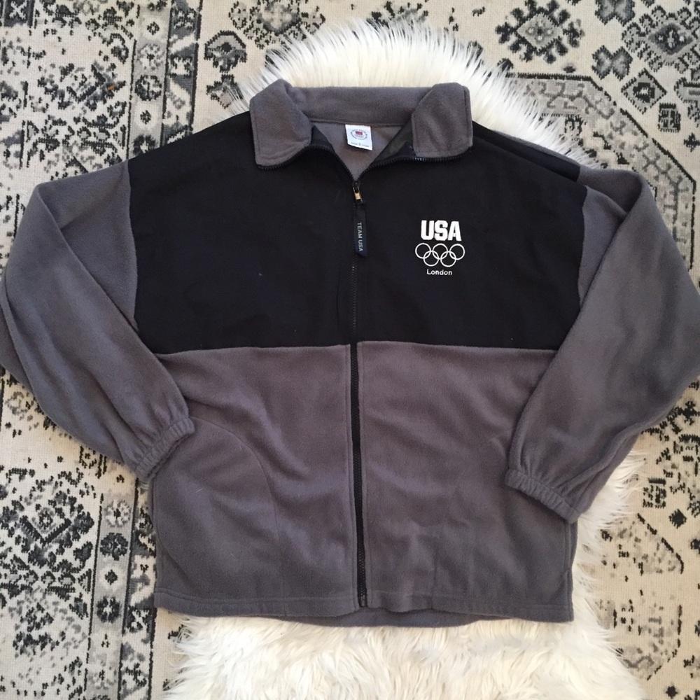 Olympic USA Fleece Jacket Large Gray London